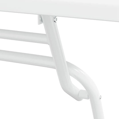 Garden Bistro Set Folding 3 pcs White Steel