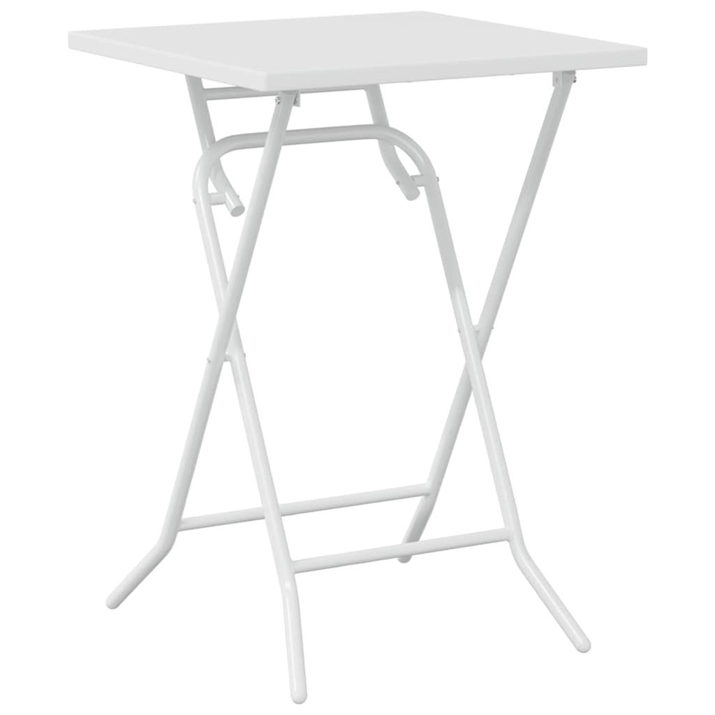 Garden Bistro Set Folding 3 pcs White Steel