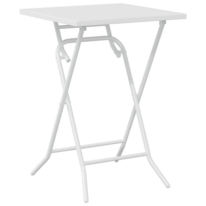 Garden Bistro Set Folding 3 pcs White Steel