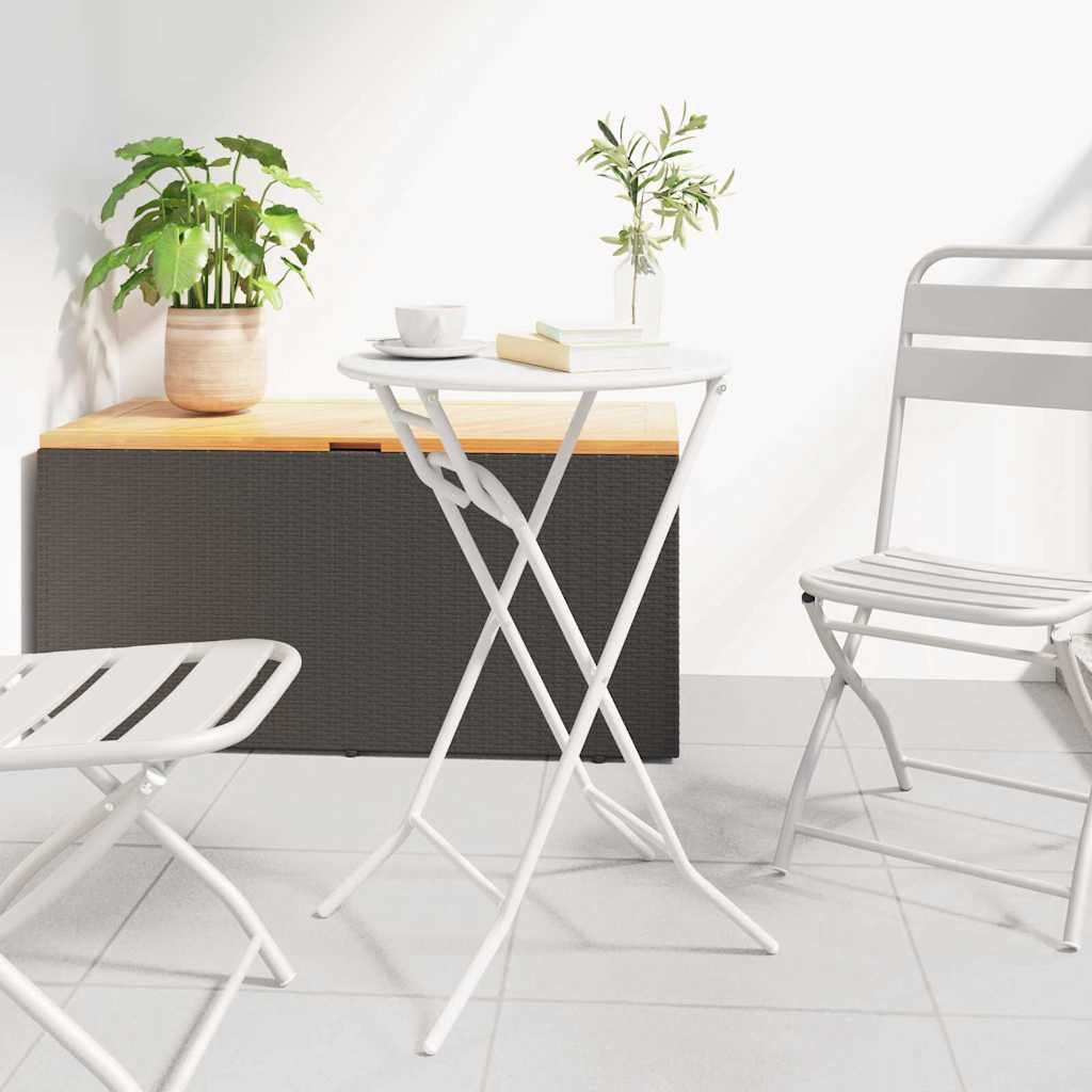 Garden Table Folding White 50 x 50 x 72 cm Metal