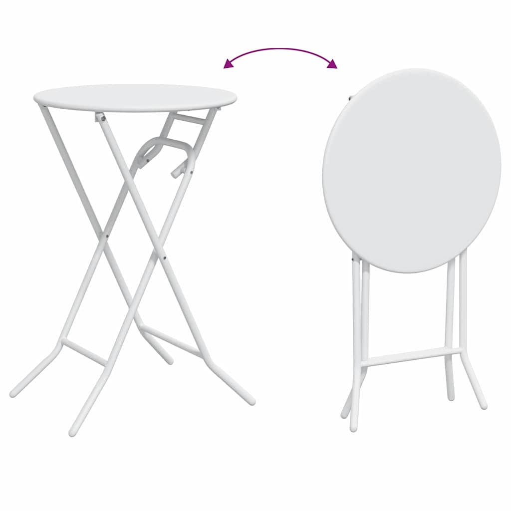 Garden Table Folding White 50 x 50 x 72 cm Metal