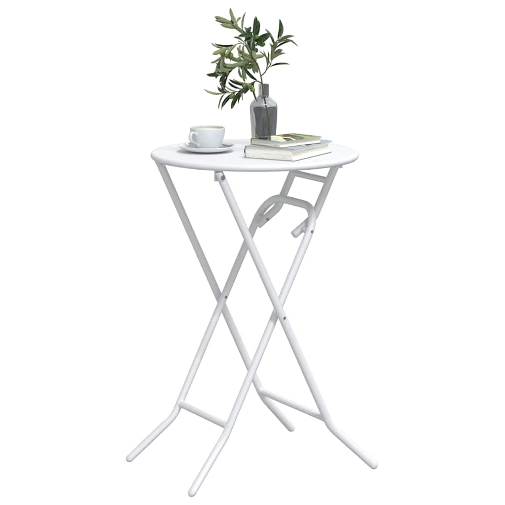 Garden Table Folding White 50 x 50 x 72 cm Metal