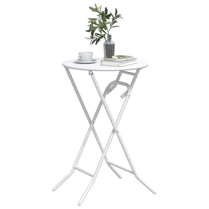Garden Table Folding White 50 x 50 x 72 cm Metal