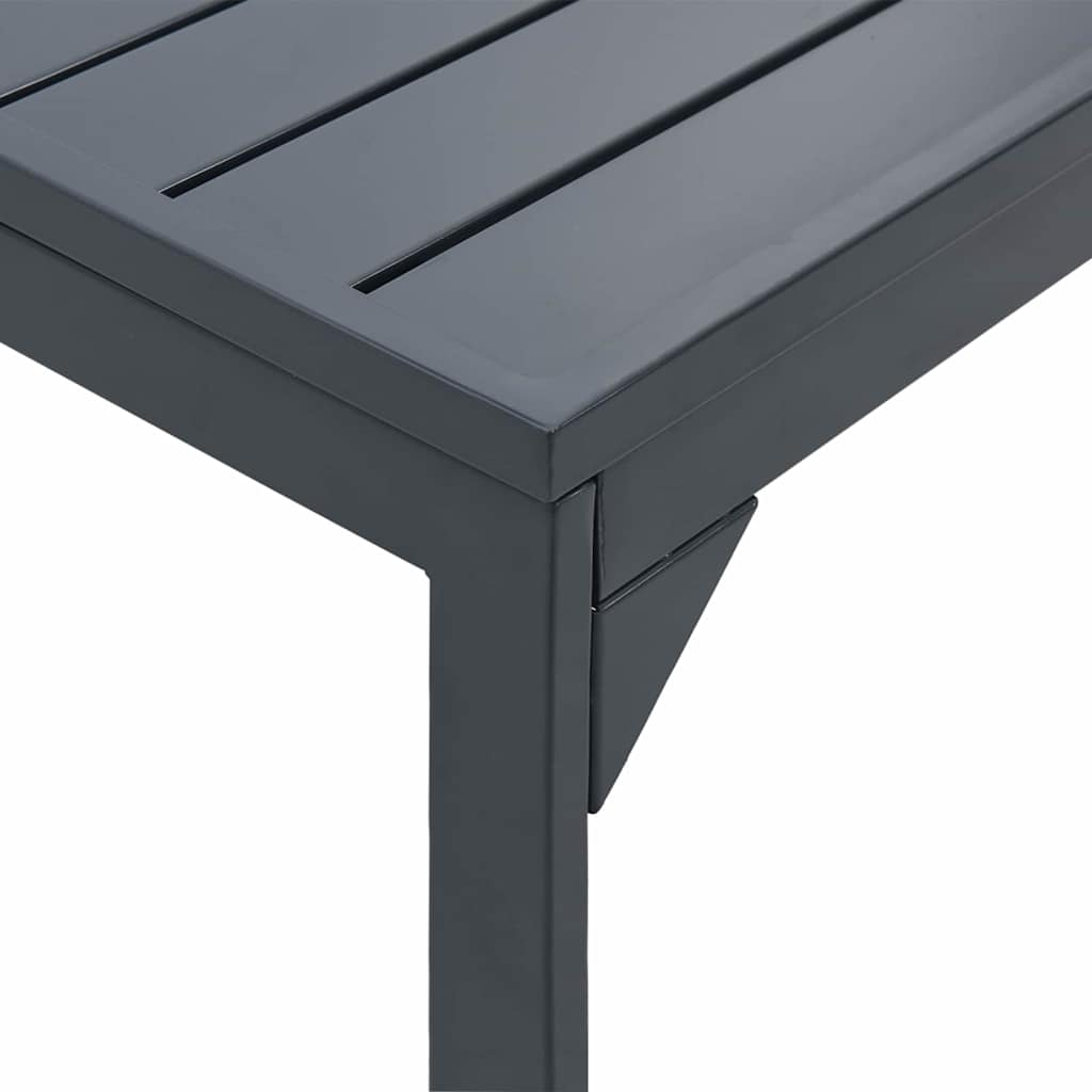 Patio Table Anthracite 180 x 80 x 74 cm Powder-Coated Steel