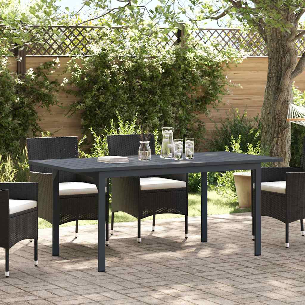 Patio Table Anthracite 180 x 80 x 74 cm Powder-Coated Steel