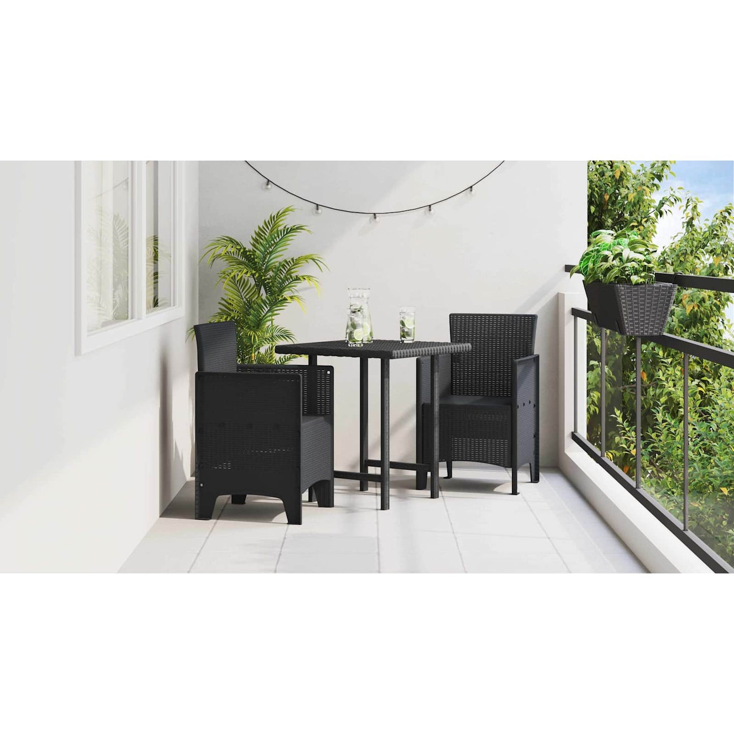 Garden Chair 2 pcs Anthracite 53 x 49 x 85 cm Polypropylene