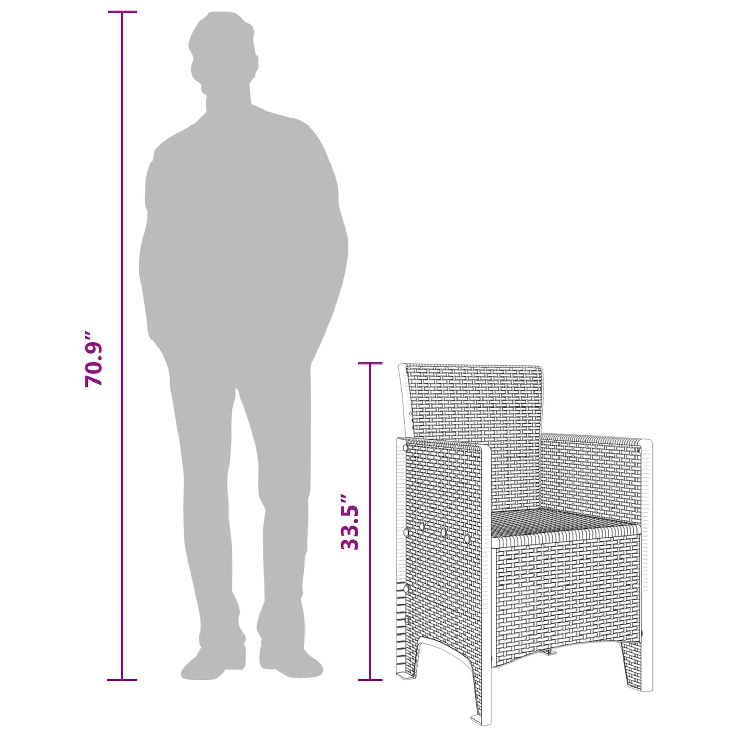 Garden Chair 2 pcs Anthracite 53 x 49 x 85 cm Polypropylene