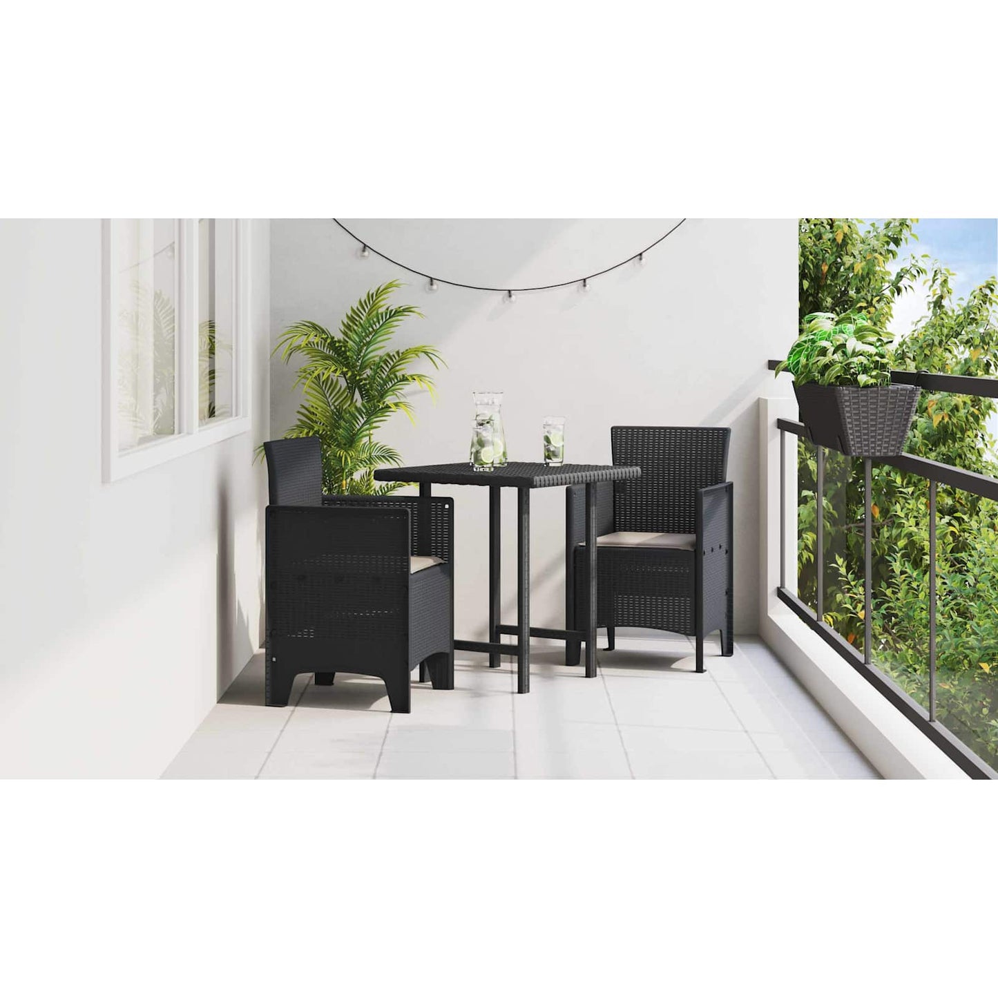 Garden Chair 2 pcs Anthracite 53 x 49 x 85 cm Polypropylene