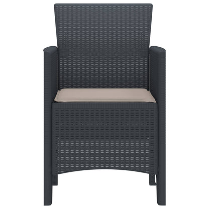 Garden Chair 2 pcs Anthracite 53 x 49 x 85 cm Polypropylene