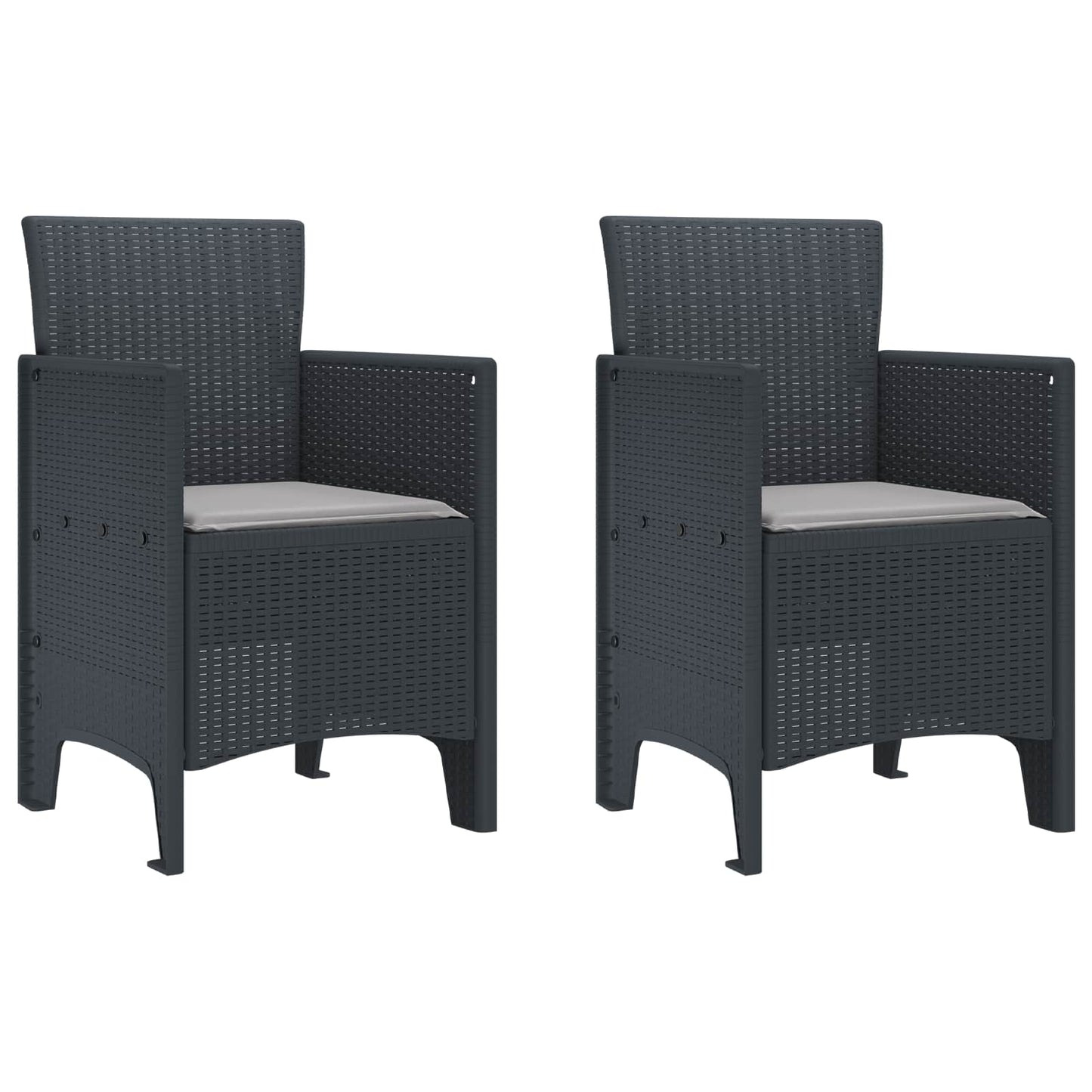 Garden Chair 2 pcs Anthracite 53 x 49 x 85 cm Polypropylene
