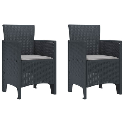 Garden Chair 2 pcs Anthracite 53 x 49 x 85 cm Polypropylene