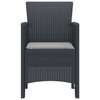Garden Chair 2 pcs Anthracite 53 x 49 x 85 cm Polypropylene