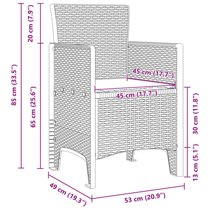 Garden Chair 2 pcs Anthracite 53 x 49 x 85 cm Polypropylene