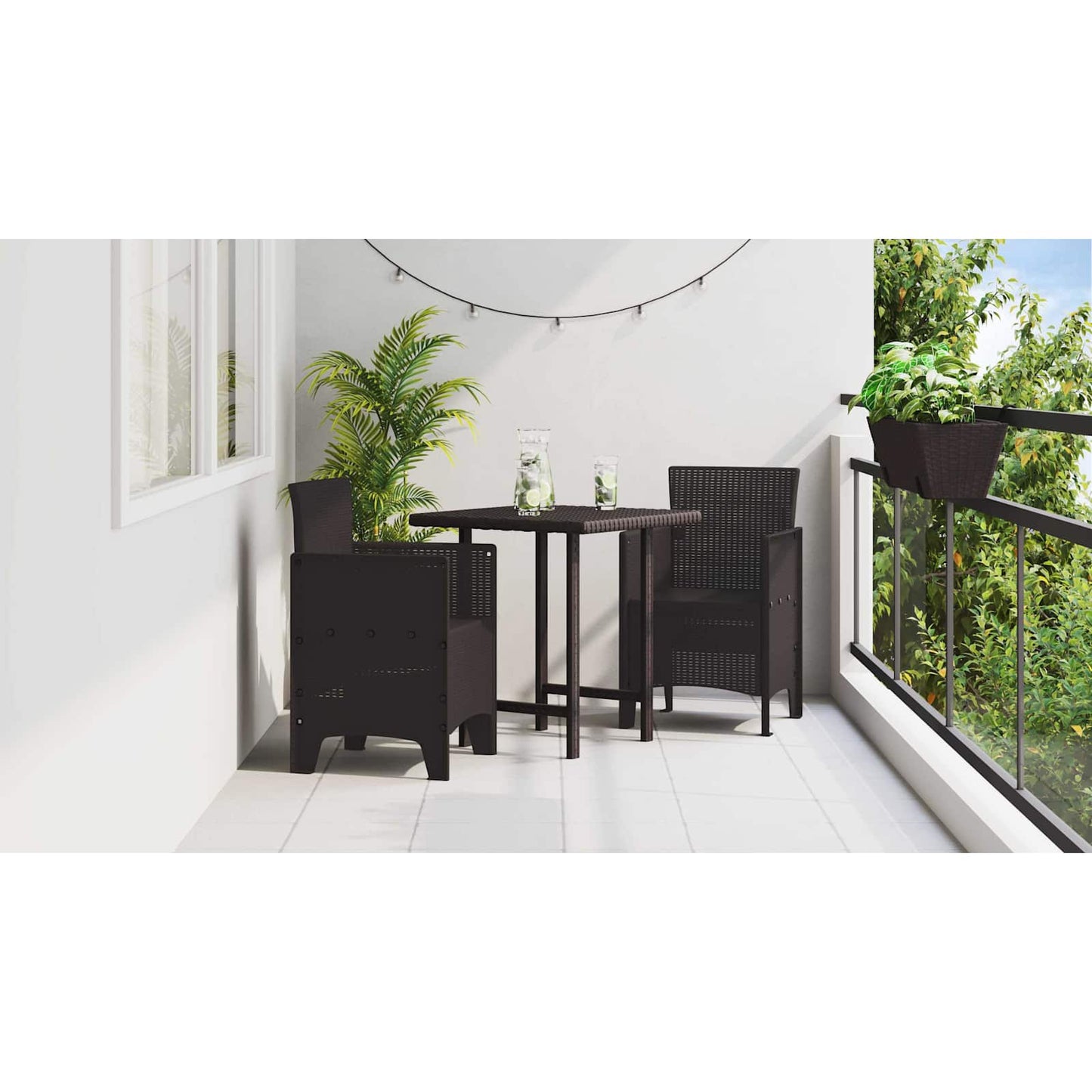 Garden Chair 2 pcs Brown 53 x 49 x 85 cm Polypropylene