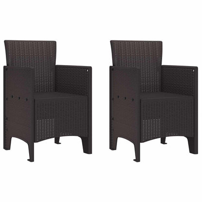 Garden Chair 2 pcs Brown 53 x 49 x 85 cm Polypropylene