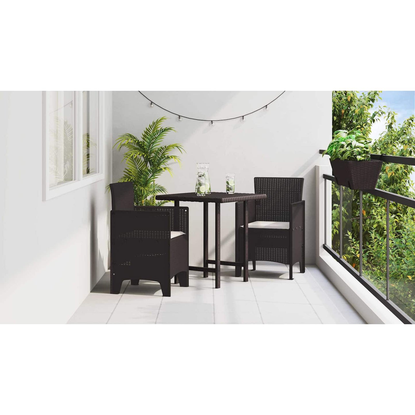 Garden Chair 2 pcs Brown 53 x 49 x 85 cm Polypropylene