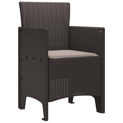 Garden Chair 2 pcs Brown 53 x 49 x 85 cm Polypropylene