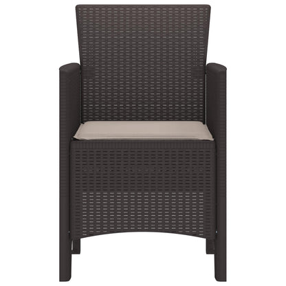Garden Chair 2 pcs Brown 53 x 49 x 85 cm Polypropylene