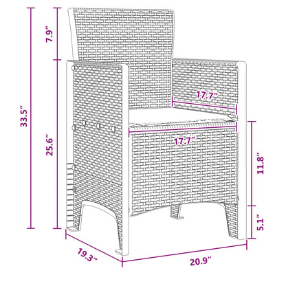 Garden Chair 2 pcs Brown 53 x 49 x 85 cm Polypropylene