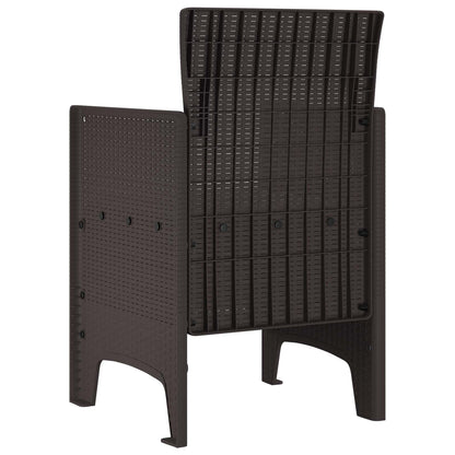 Garden Chair 2 pcs Brown Polypropylene