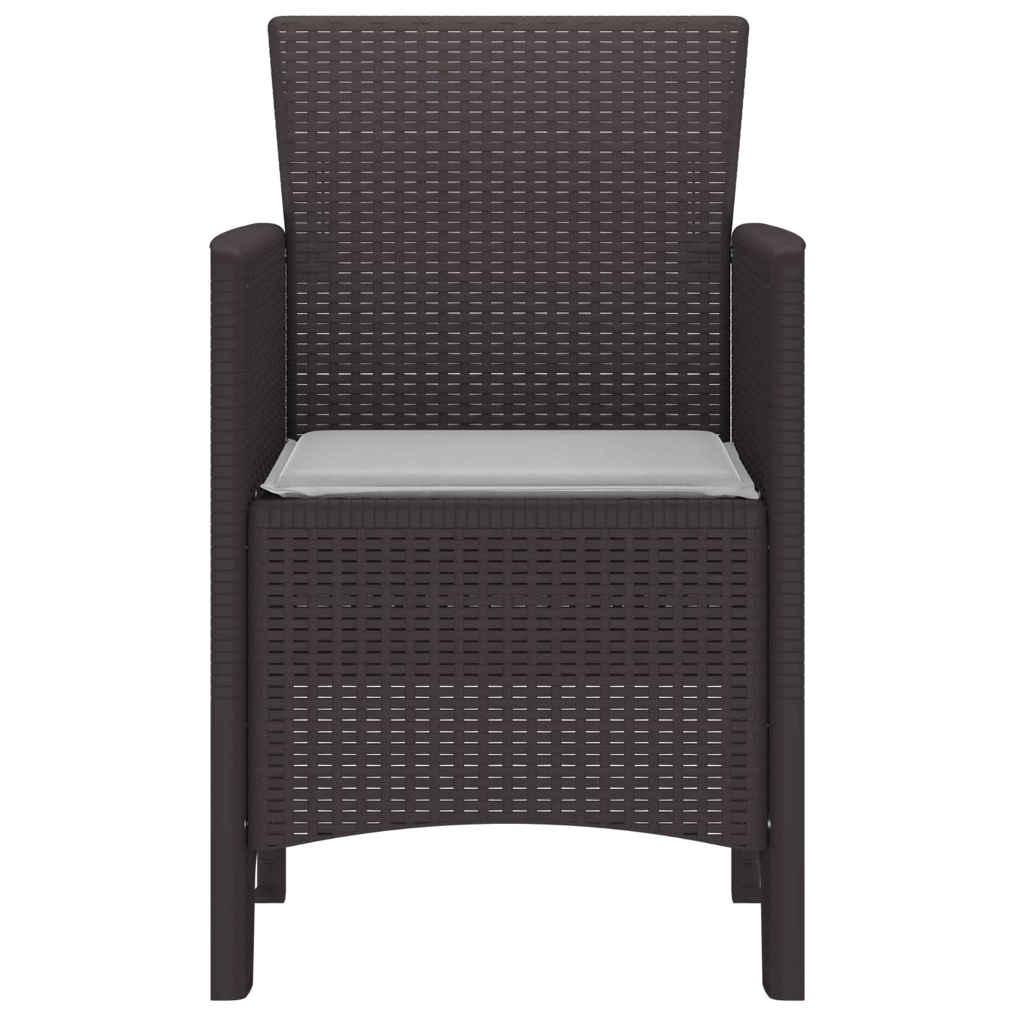 Garden Chair 2 pcs Brown Polypropylene
