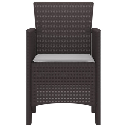 Garden Chair 2 pcs Brown Polypropylene