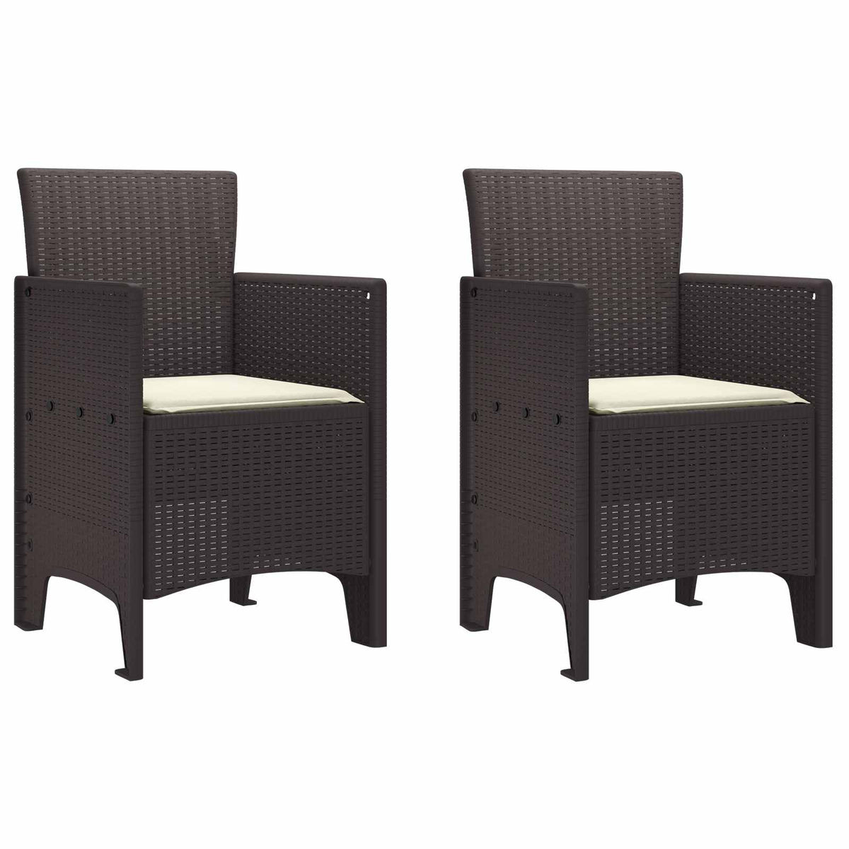 Garden Chair 2 pcs Brown Polypropylene