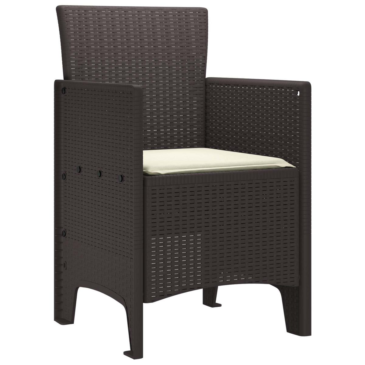 Garden Chair 2 pcs Brown Polypropylene