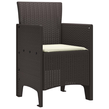 Garden Chair 2 pcs Brown Polypropylene