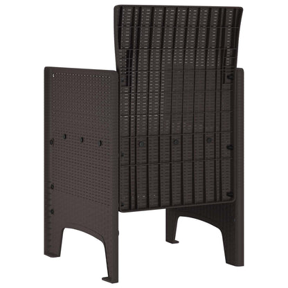 Garden Chair 2 pcs Brown Polypropylene