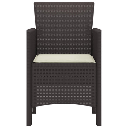Garden Chair 2 pcs Brown Polypropylene