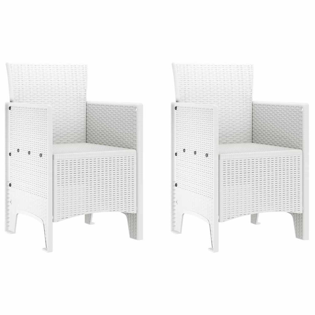 Garden Chair 2 pcs White 53 x 49 x 85 cm Polypropylene