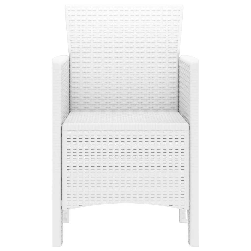Garden Chair 2 pcs White 53 x 49 x 85 cm Polypropylene