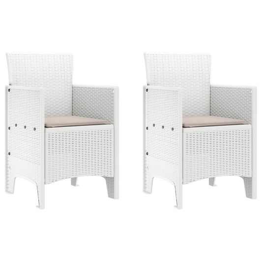 Garden Chair 2 pcs White 53 x 49 x 85 cm Polypropylene