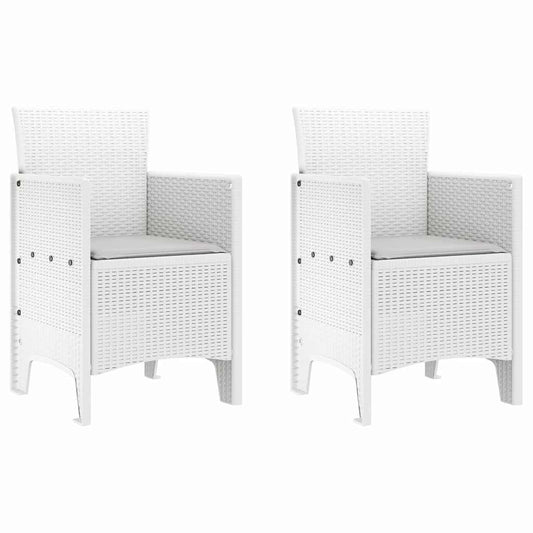 Garden Chair 2 pcs White 53 x 49 x 85 cm Polypropylene