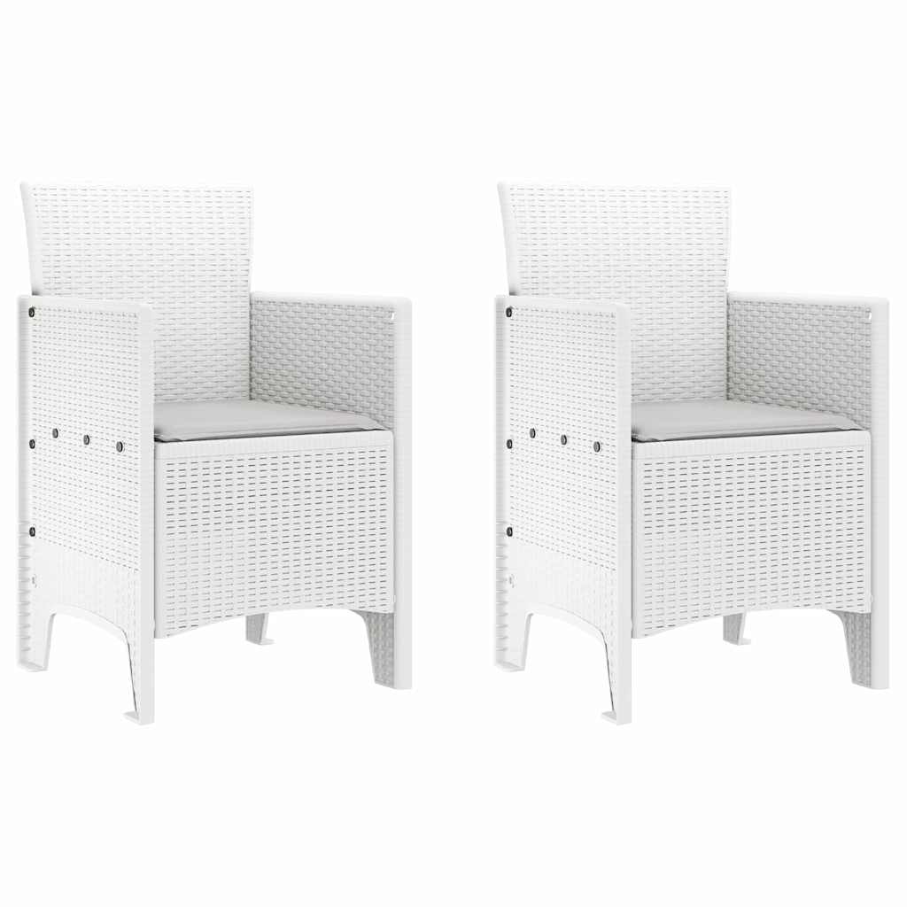 Garden Chair 2 pcs White 53 x 49 x 85 cm Polypropylene