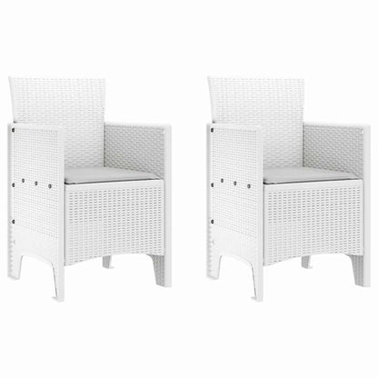 Garden Chair 2 pcs White 53 x 49 x 85 cm Polypropylene