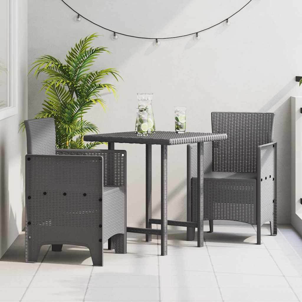 Garden Chair 2 pcs Light Grey 53 x 49 x 85 cm Polypropylene