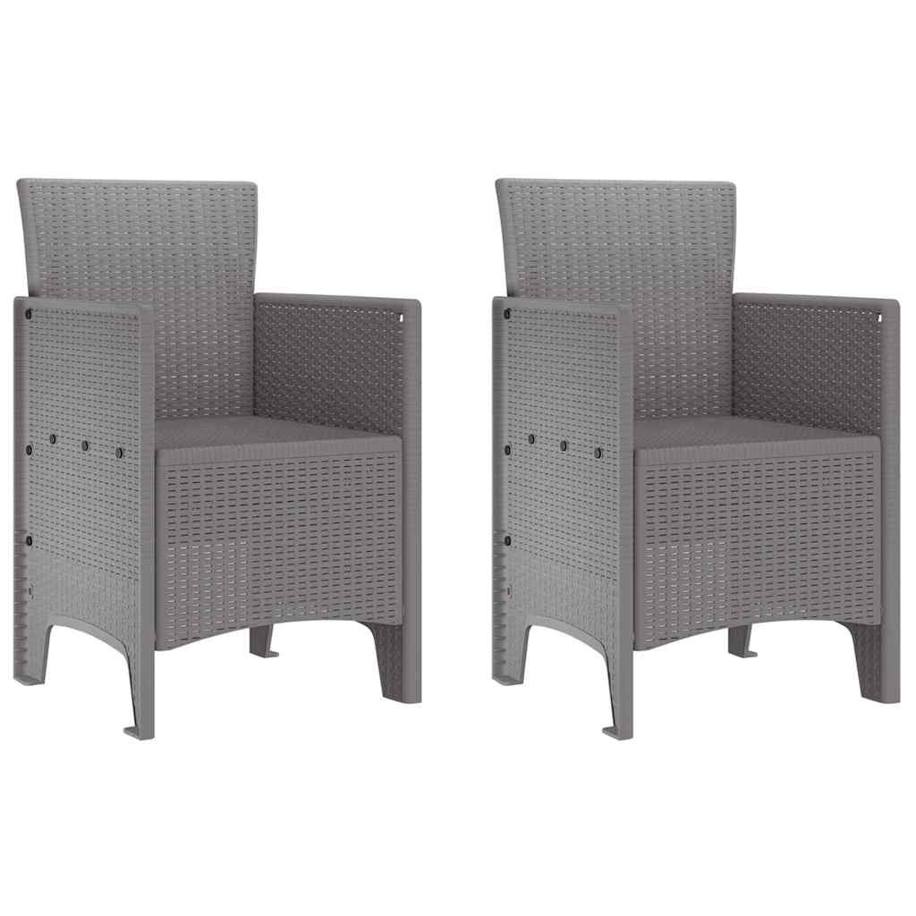 Garden Chair 2 pcs Light Grey 53 x 49 x 85 cm Polypropylene