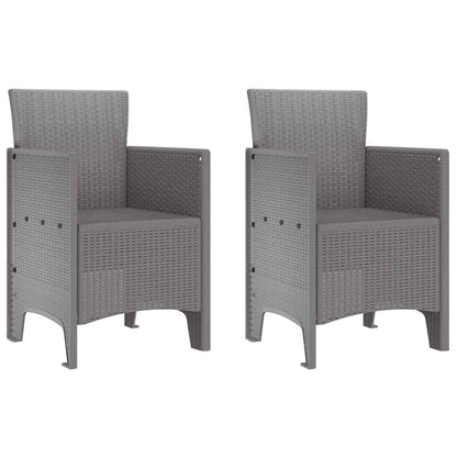 Garden Chair 2 pcs Light Grey 53 x 49 x 85 cm Polypropylene