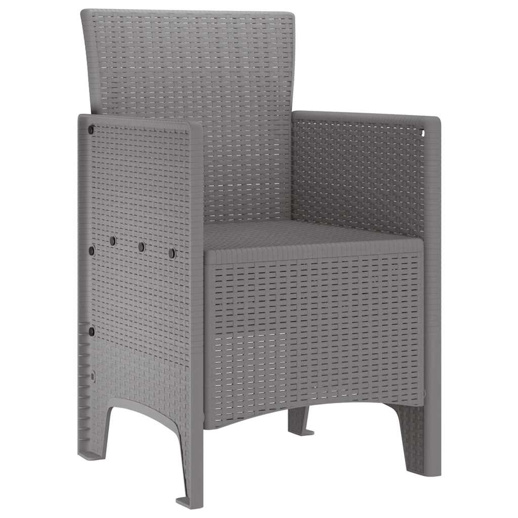 Garden Chair 2 pcs Light Grey 53 x 49 x 85 cm Polypropylene