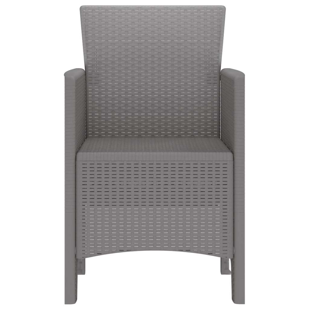 Garden Chair 2 pcs Light Grey 53 x 49 x 85 cm Polypropylene