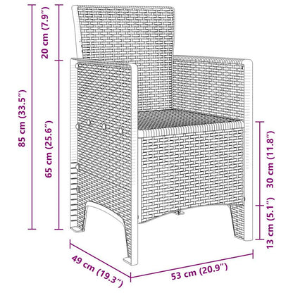 Garden Chair 2 pcs Light Grey 53 x 49 x 85 cm Polypropylene