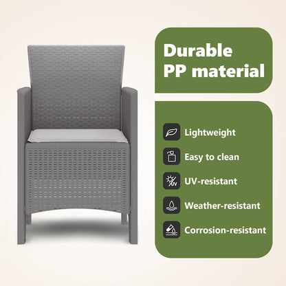 Garden Chair 2 pcs Light Grey 53 x 49 x 85 cm Polypropylene
