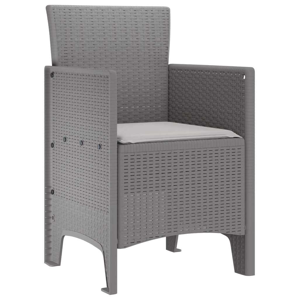 Garden Chair 2 pcs Light Grey 53 x 49 x 85 cm Polypropylene
