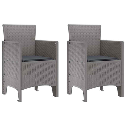 Garden Chair 2 pcs Light Grey 53 x 49 x 85 cm Polypropylene