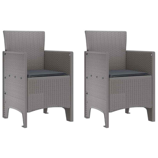 Garden Chair 2 pcs Light Grey 53 x 49 x 85 cm Polypropylene