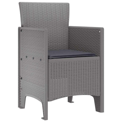 Garden Chair 2 pcs Light Grey 53 x 49 x 85 cm Polypropylene