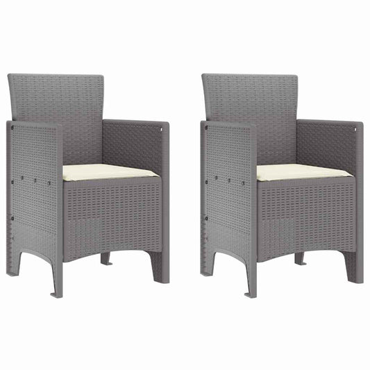 Garden Chair 2 pcs Light Grey 53 x 49 x 85 cm Polypropylene