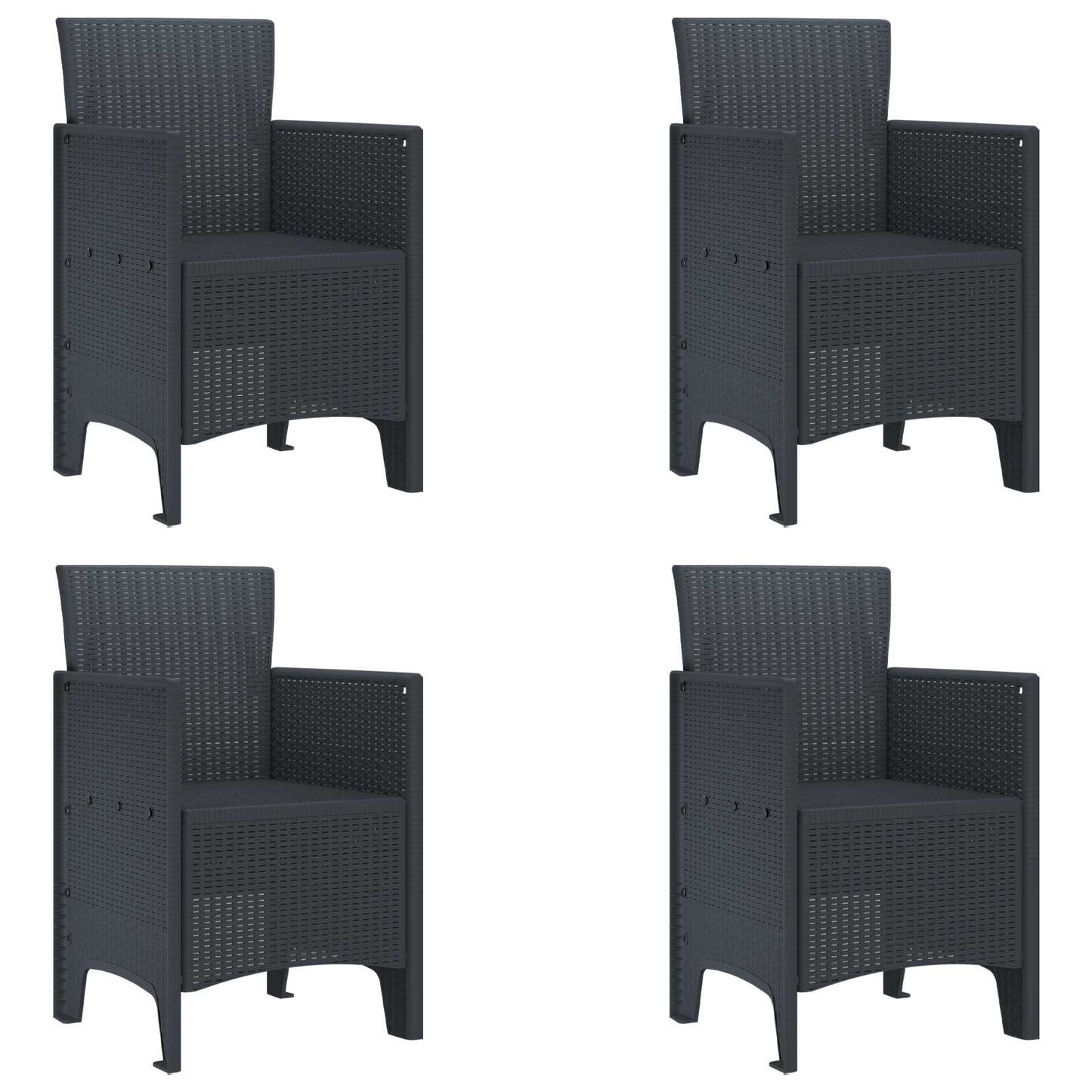 Garden Chair 4 pcs Anthracite 53 x 49 x 85 cm Polypropylene